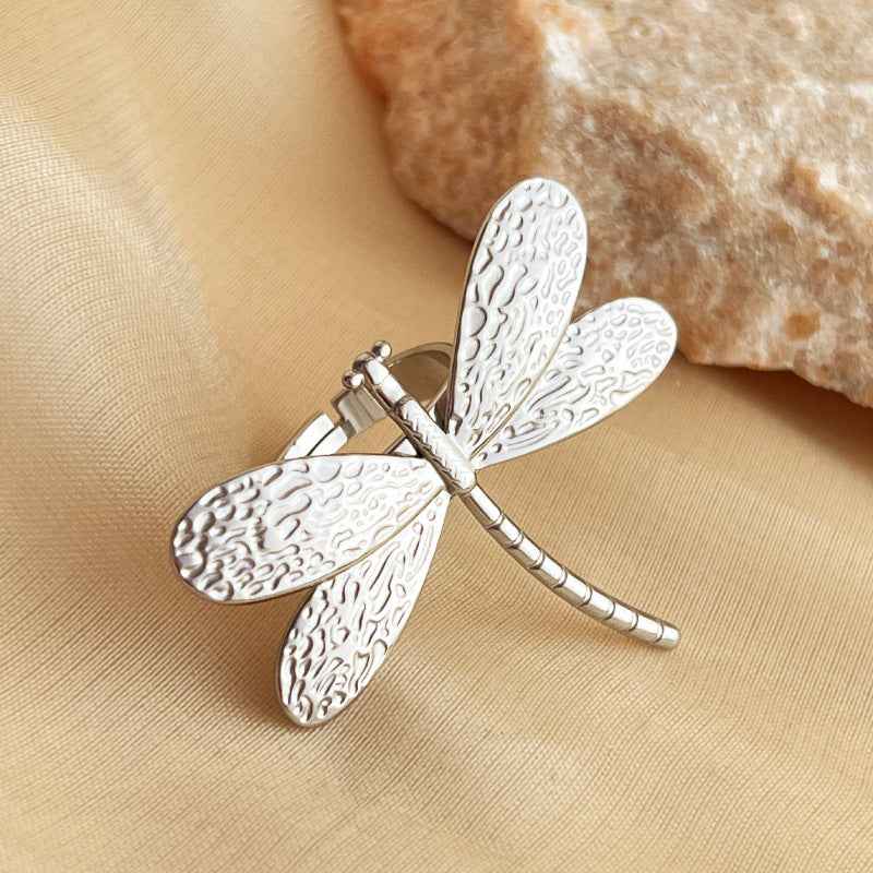 Dragonfly Ring – Adjustable Stainless Steel Ring for Women in Gold & Silver